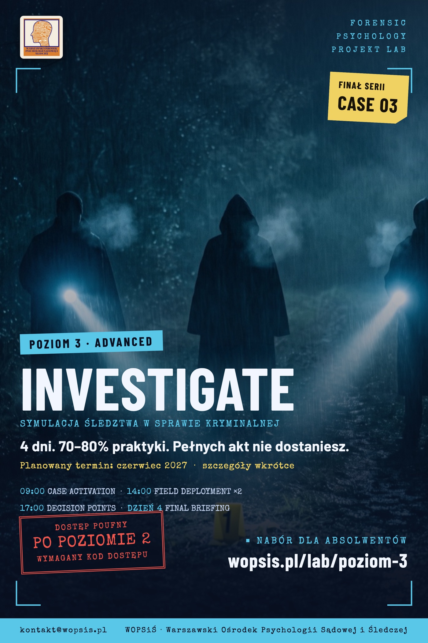Plakat POZIOM 3 — INVESTIGATE